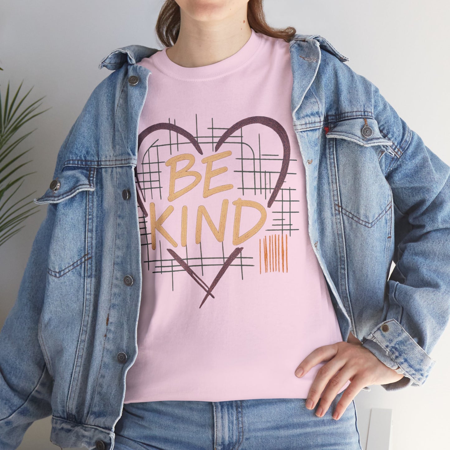 Unisex Heavy Cotton Tee with 'Be Kind' Design - Casual Wear, Gift for Friends, Inspirational Shirt, Kindness Quote Tee, Everyday Comfort