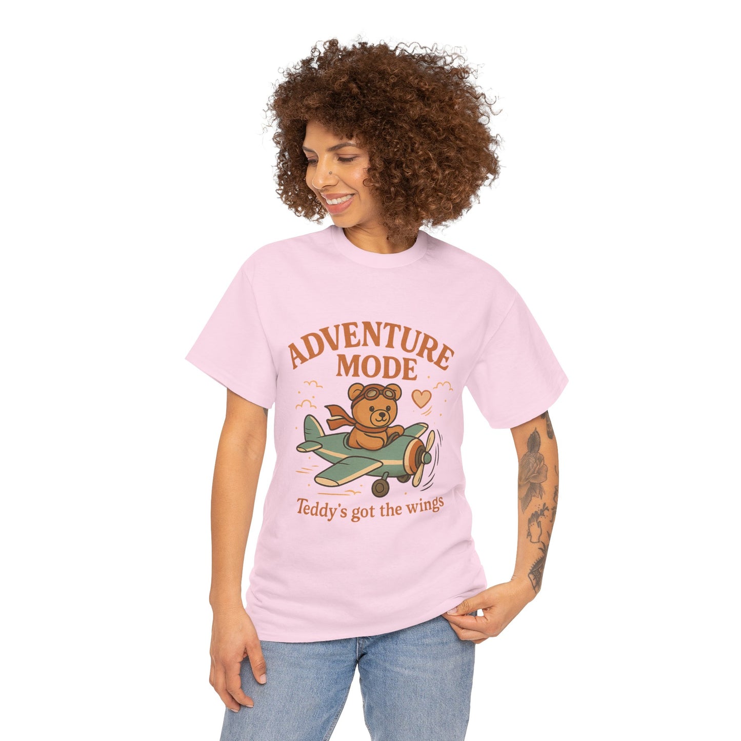 Adventure Mode Teddy Bear Unisex Heavy Cotton Tee