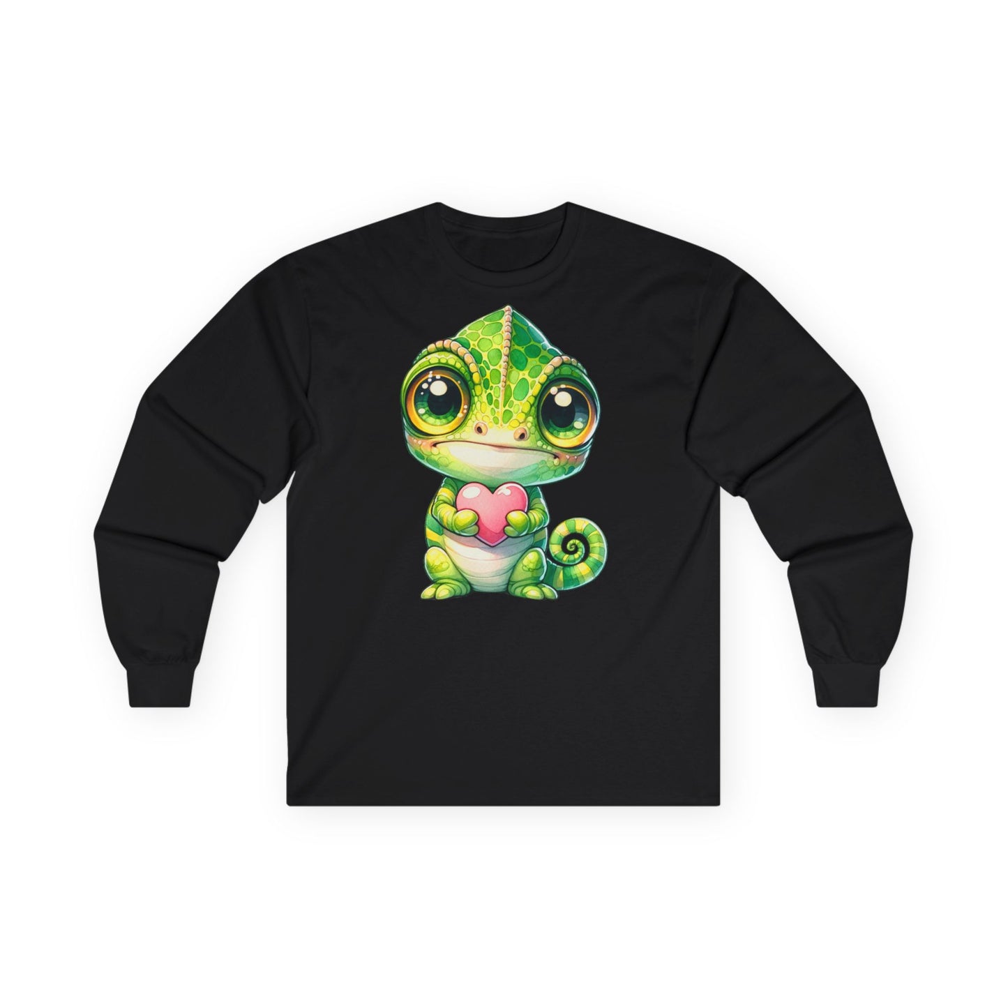 Cute Chameleon Long Sleeve Tee for Animal Lovers