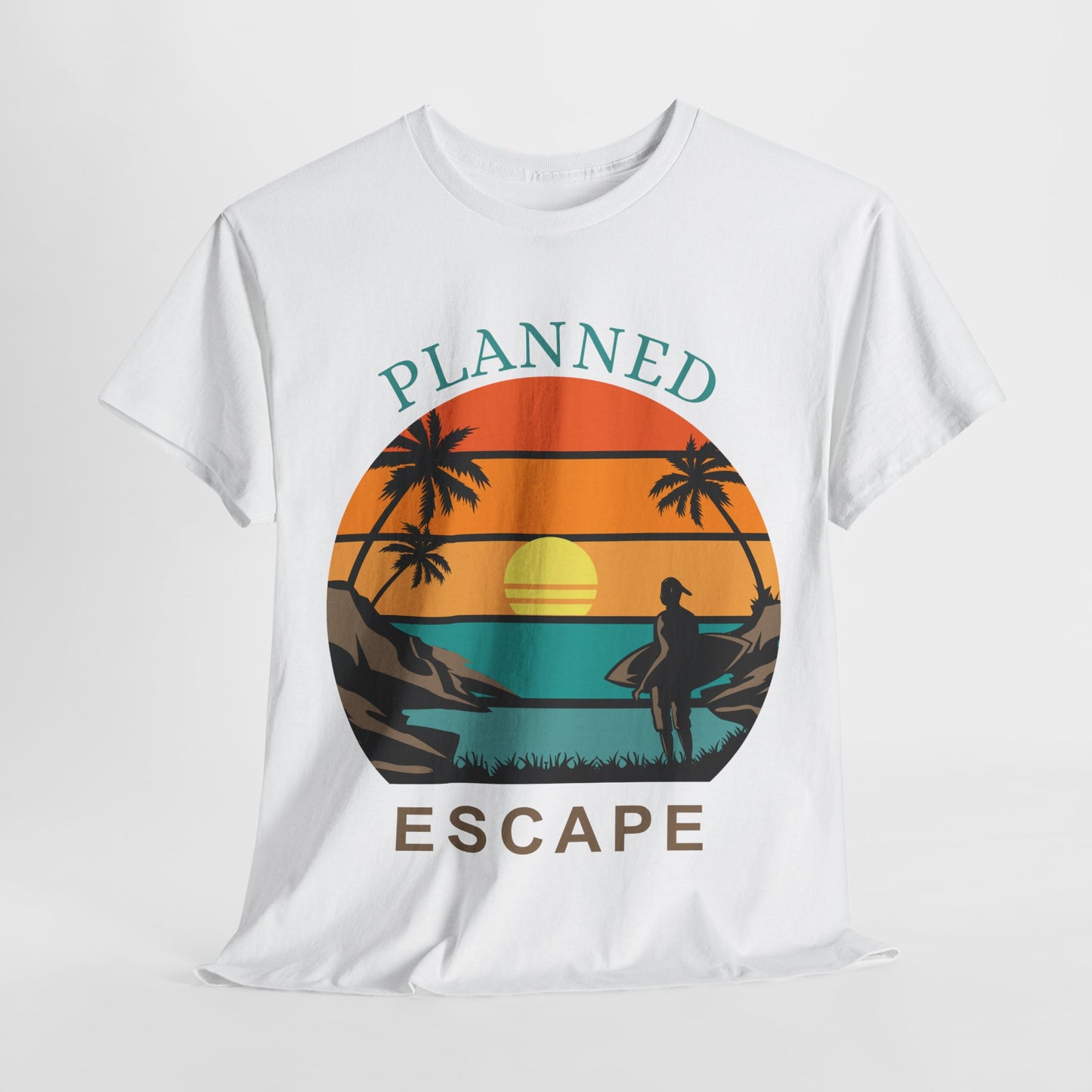 Planned Escape Unisex Heavy Cotton Tee - Perfect for Beach Lovers and Vacation Vibes