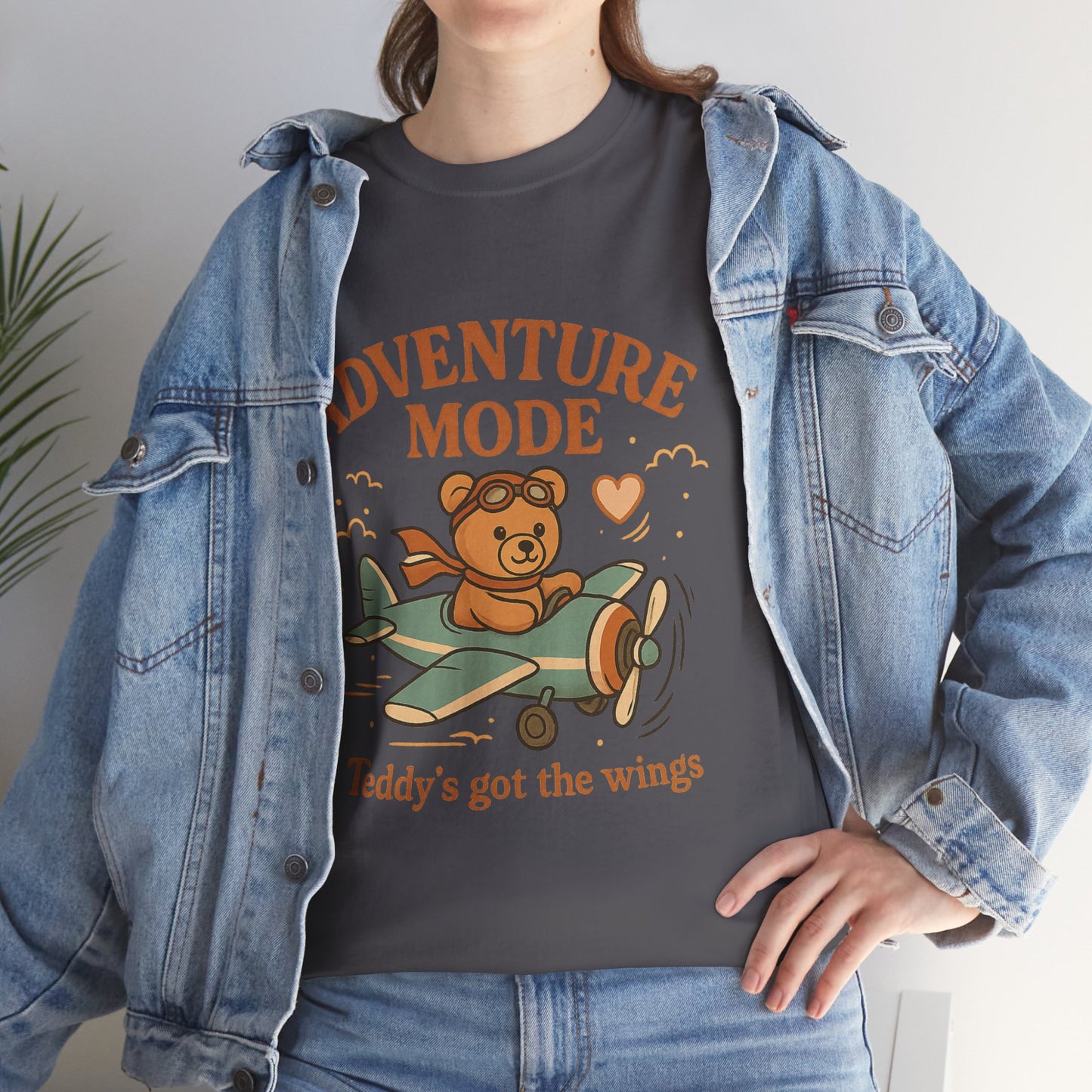 Adventure Mode Teddy Bear Unisex Heavy Cotton Tee