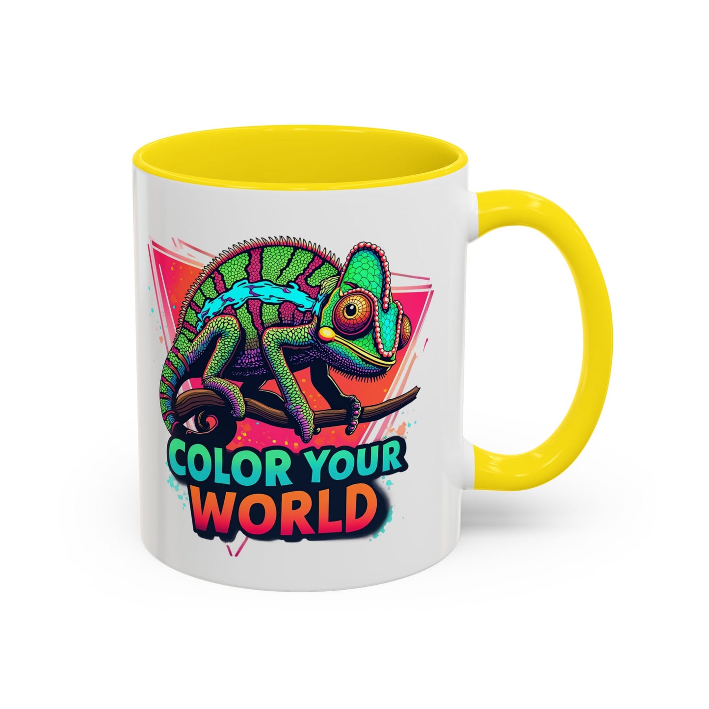 Vibrant Color Your World Coffee Mug - Fun Chameleon Design for Creative Souls