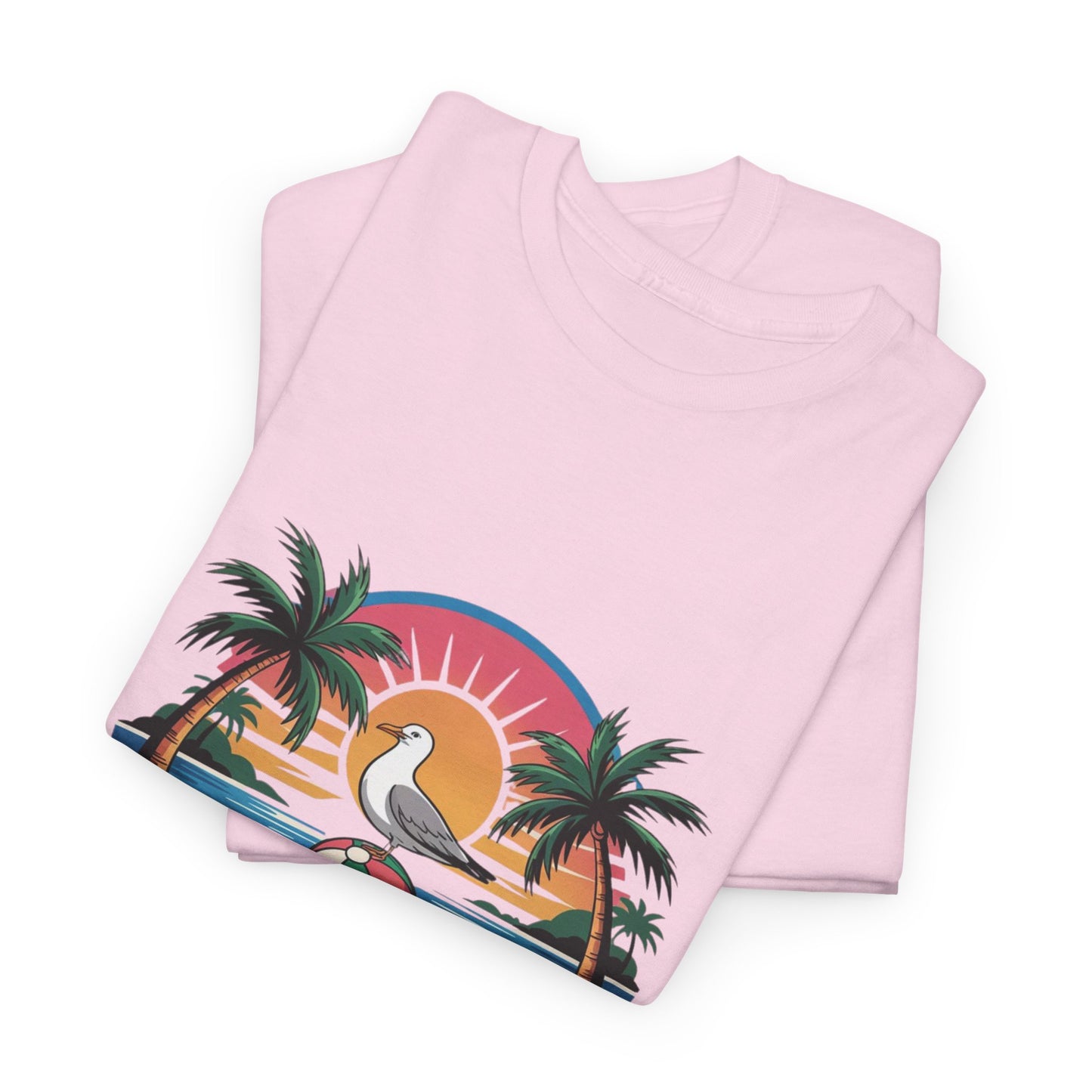 Summer 2025 Unisex Heavy Cotton Tee - Beach Vibes Graphic T-Shirt