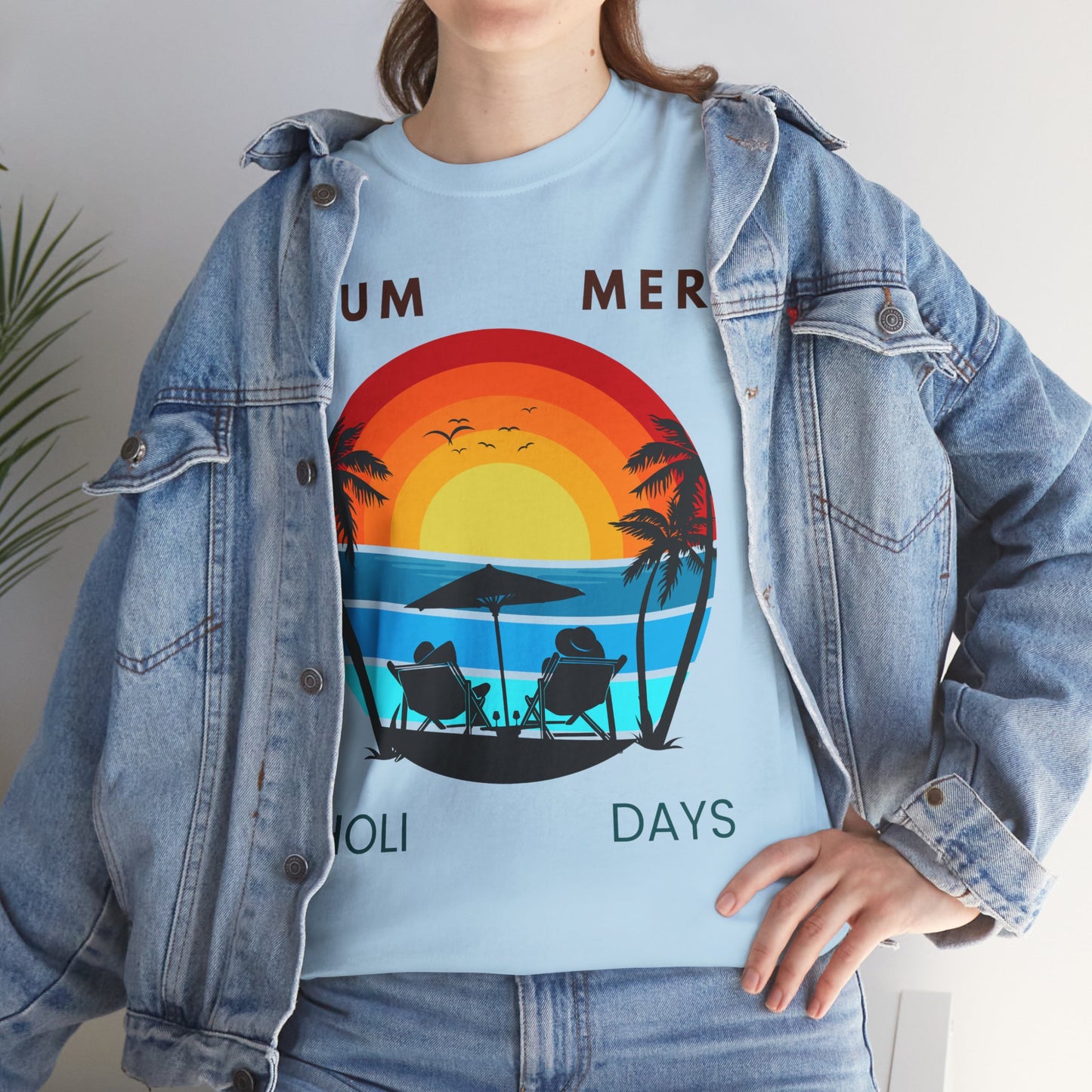 Summer Holidays Unisex Heavy Cotton Tee - Beach Vibes Graphic Shirt