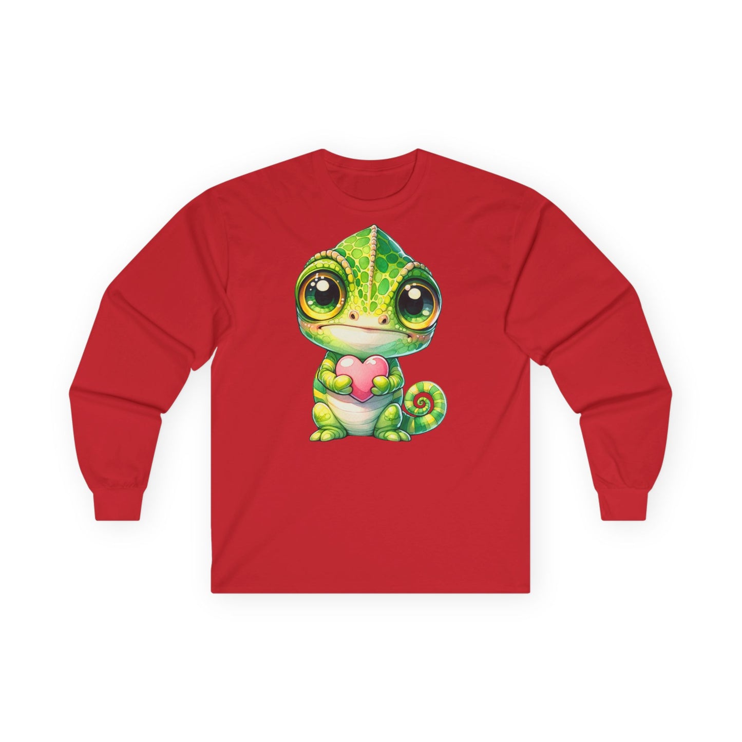 Cute Chameleon Long Sleeve Tee for Animal Lovers