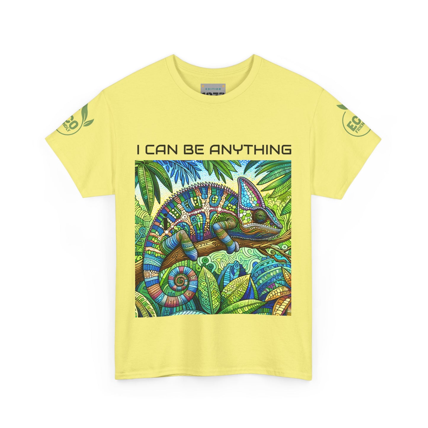 Colorful Chameleon Unisex Heavy Cotton Tee - "I Can Be Anything" Design