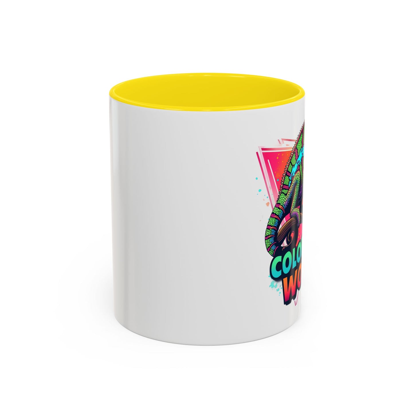 Vibrant Color Your World Coffee Mug - Fun Chameleon Design for Creative Souls