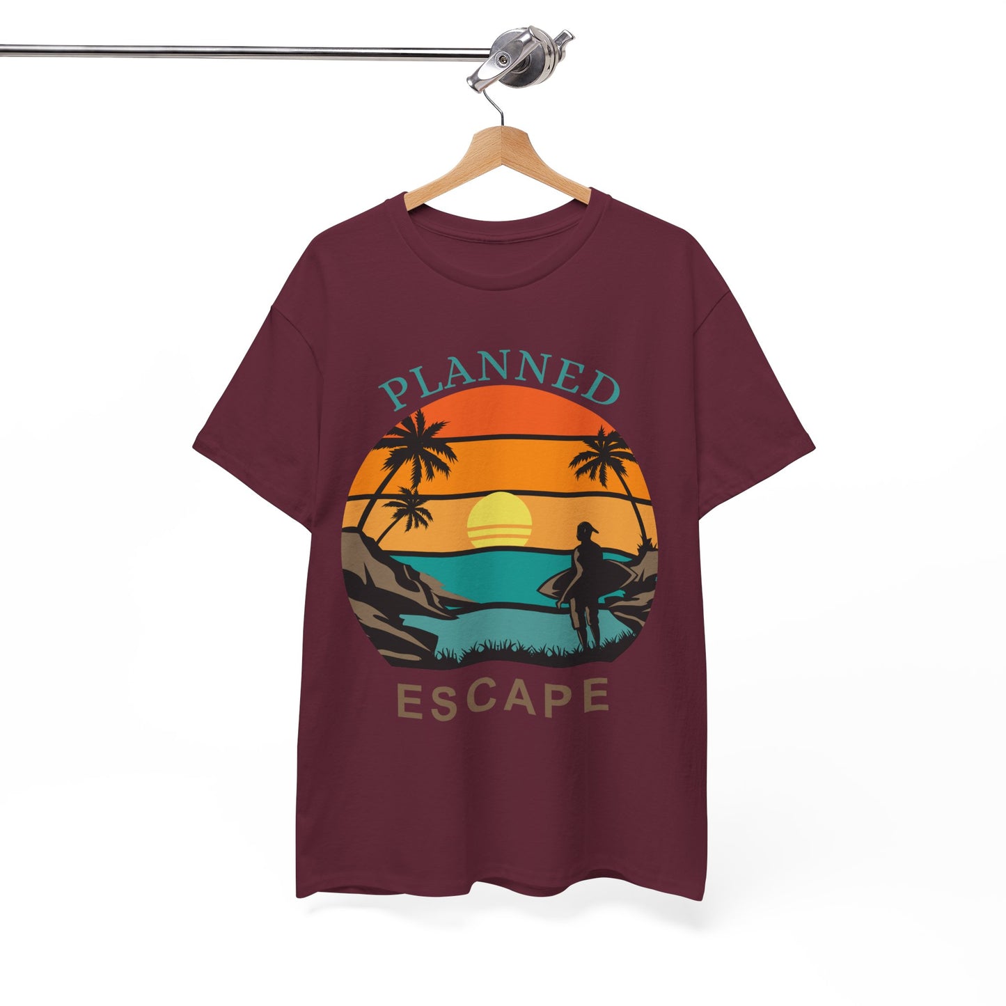 Planned Escape Unisex Heavy Cotton Tee - Perfect for Beach Lovers and Vacation Vibes