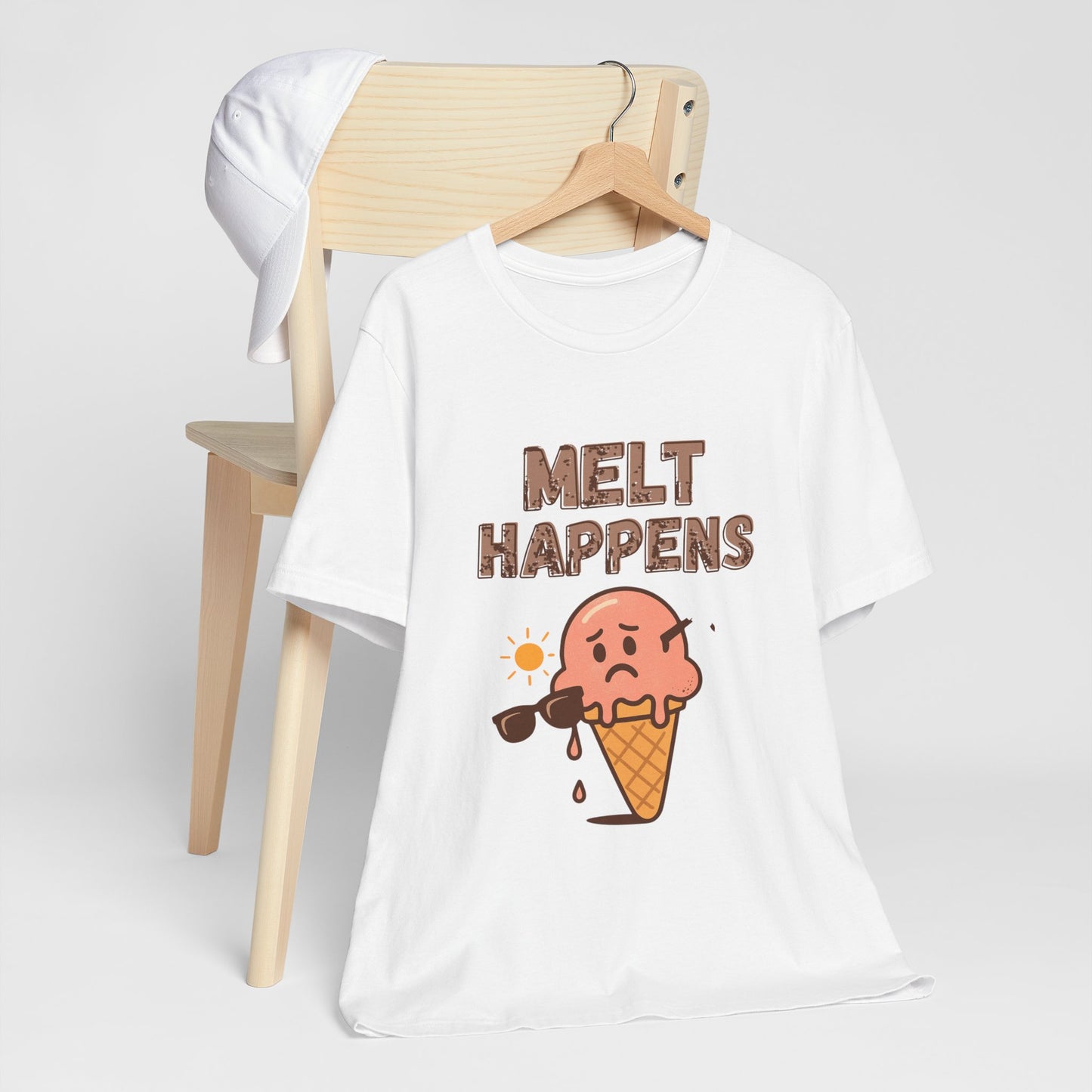 Melt Happens Ice Cream Tee - Fun Unisex Short Sleeve Shirt