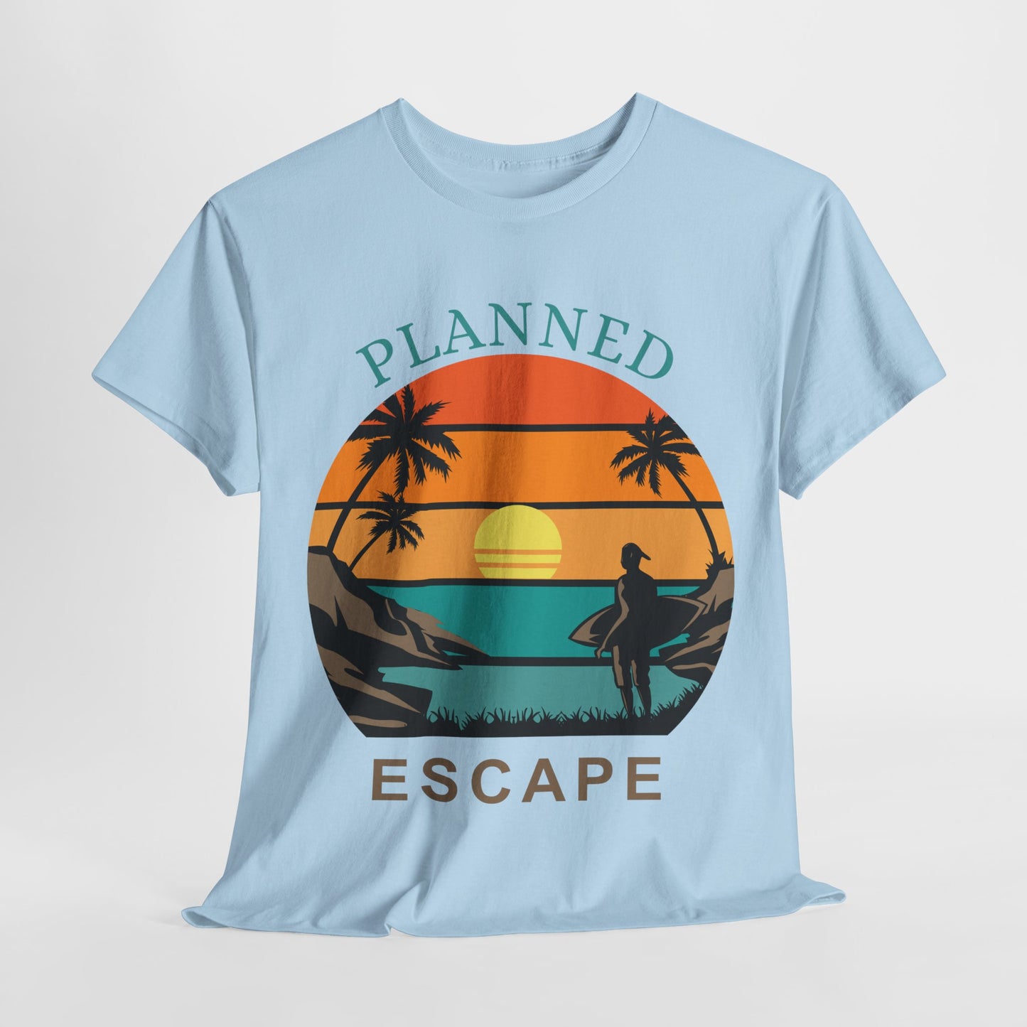 Planned Escape Unisex Heavy Cotton Tee - Perfect for Beach Lovers and Vacation Vibes