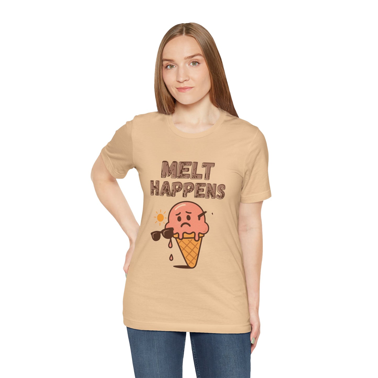Melt Happens Ice Cream Tee - Fun Unisex Short Sleeve Shirt