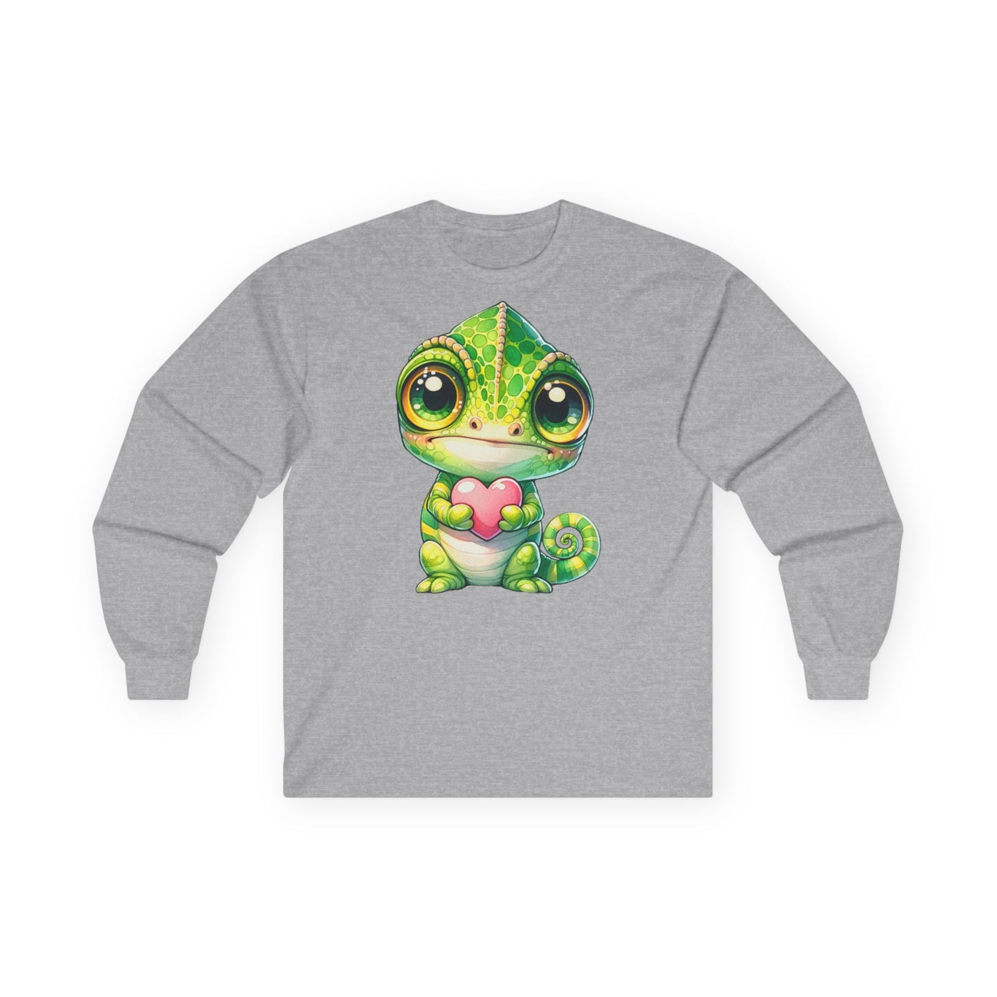 Cute Chameleon Long Sleeve Tee for Animal Lovers
