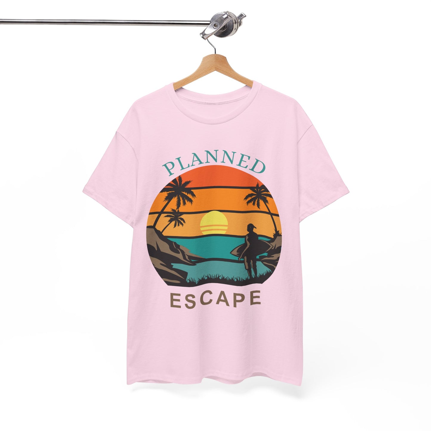 Planned Escape Unisex Heavy Cotton Tee - Perfect for Beach Lovers and Vacation Vibes