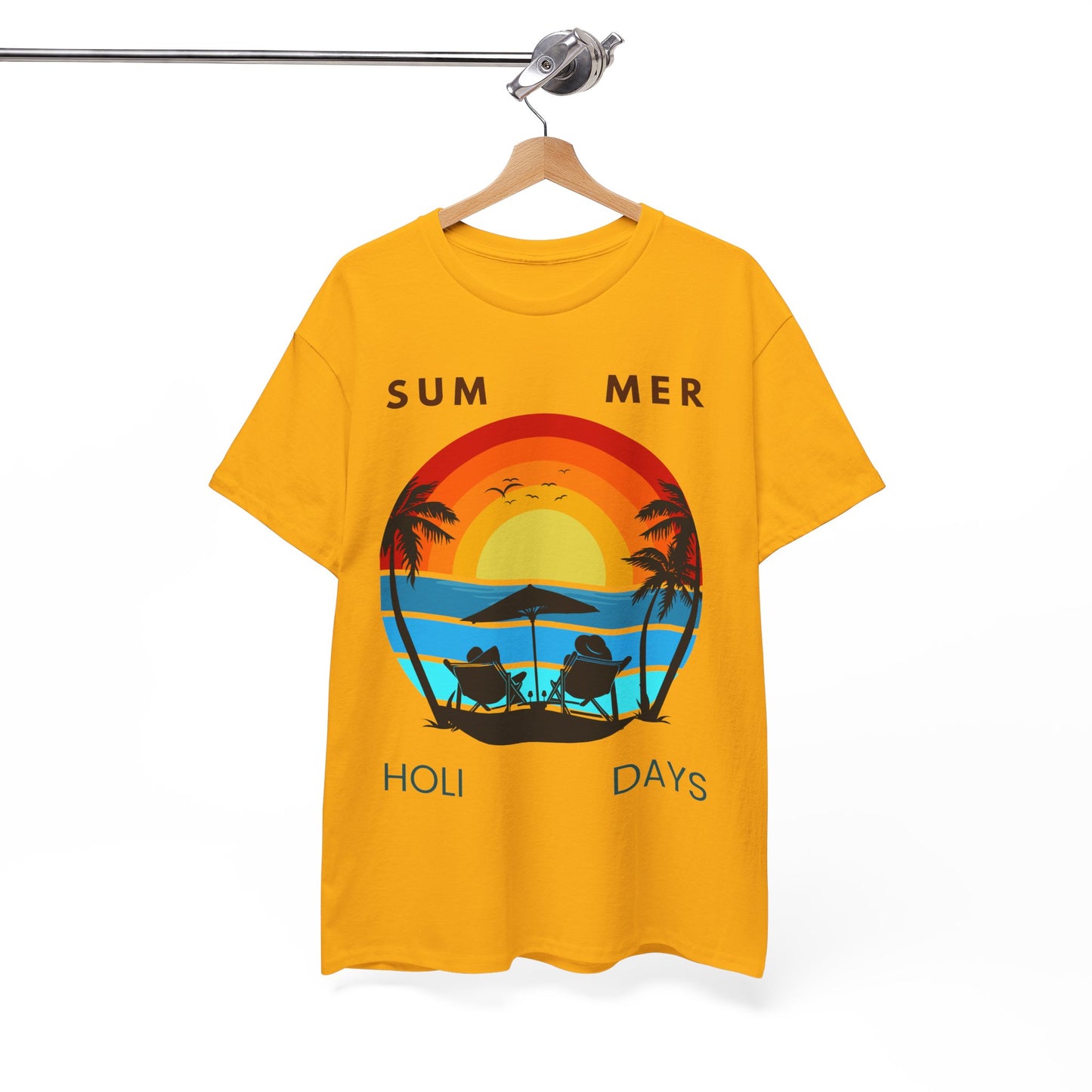 Summer Holidays Unisex Heavy Cotton Tee - Beach Vibes Graphic Shirt
