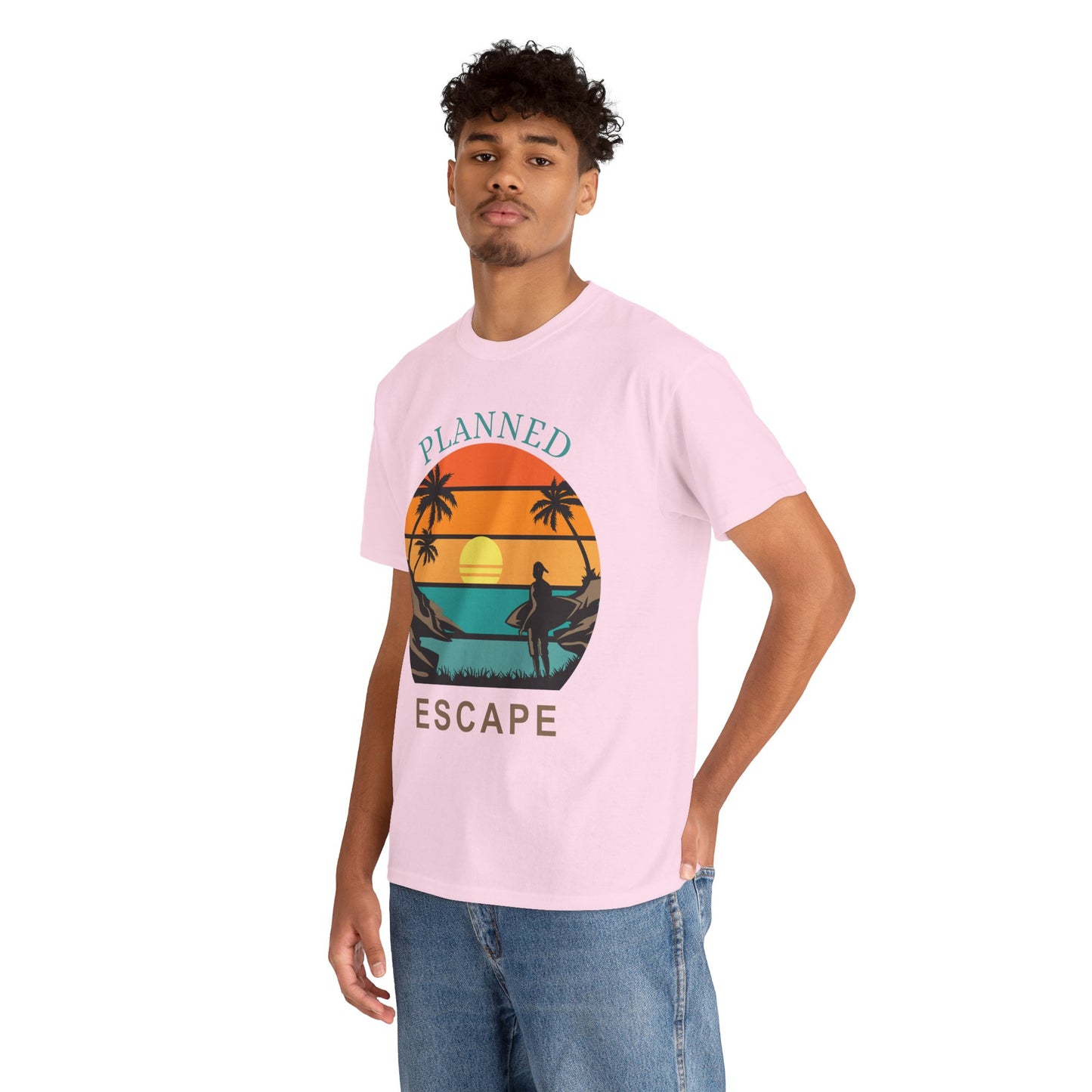 Planned Escape Unisex Heavy Cotton Tee - Perfect for Beach Lovers and Vacation Vibes