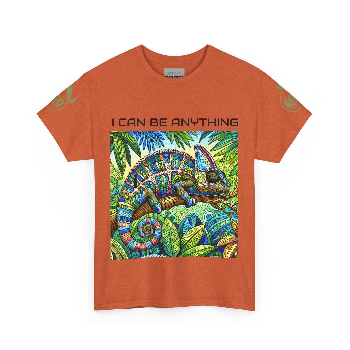 Colorful Chameleon Unisex Heavy Cotton Tee - "I Can Be Anything" Design