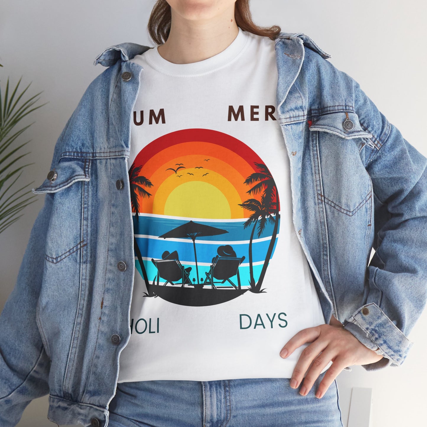 Summer Holidays Unisex Heavy Cotton Tee - Beach Vibes Graphic Shirt