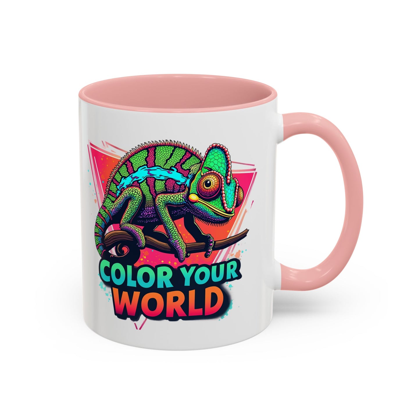 Vibrant Color Your World Coffee Mug - Fun Chameleon Design for Creative Souls