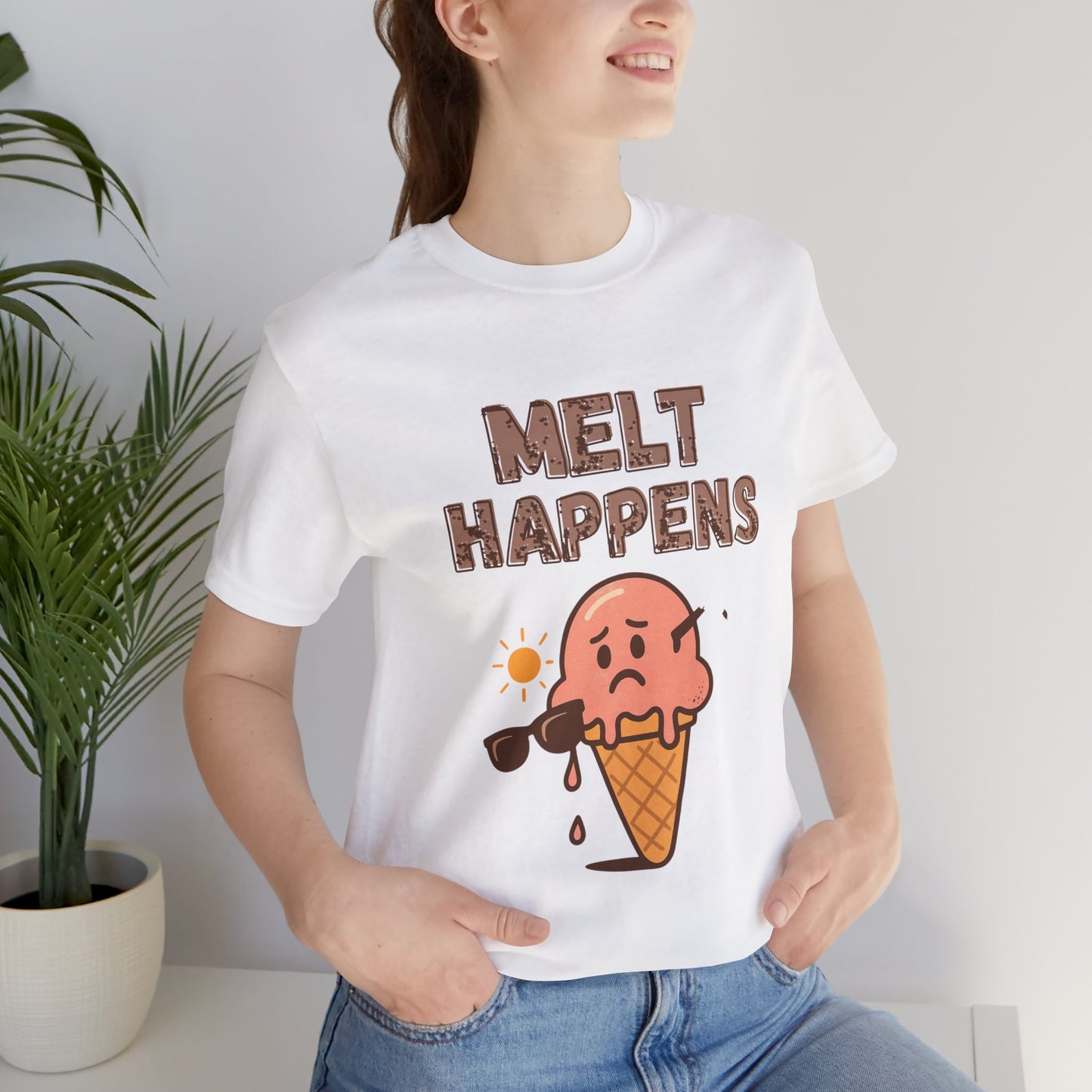 Melt Happens Ice Cream Tee - Fun Unisex Short Sleeve Shirt