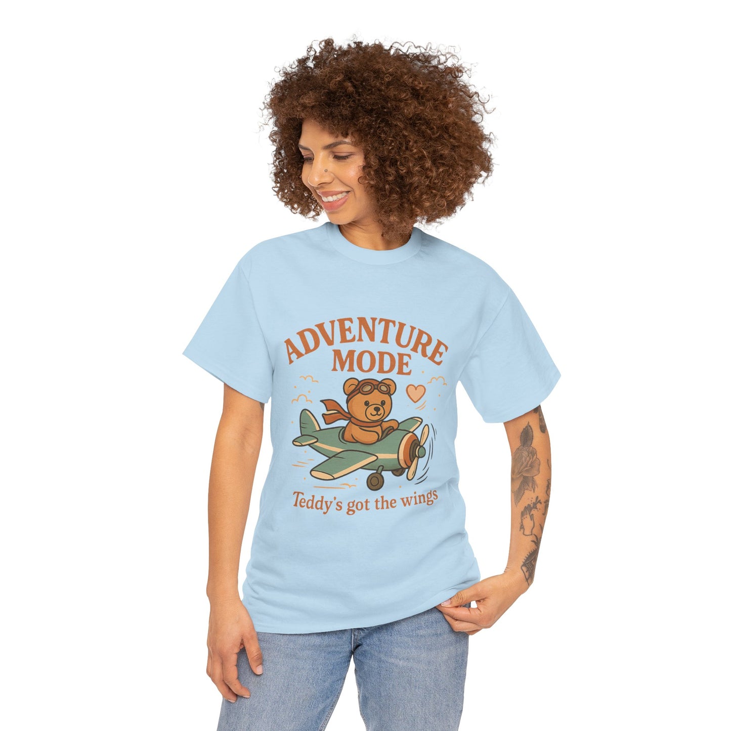 Adventure Mode Teddy Bear Unisex Heavy Cotton Tee