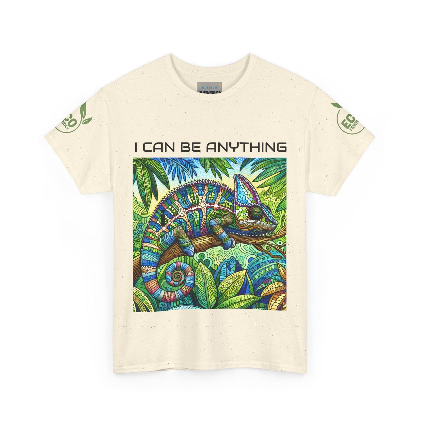 Colorful Chameleon Unisex Heavy Cotton Tee - "I Can Be Anything" Design