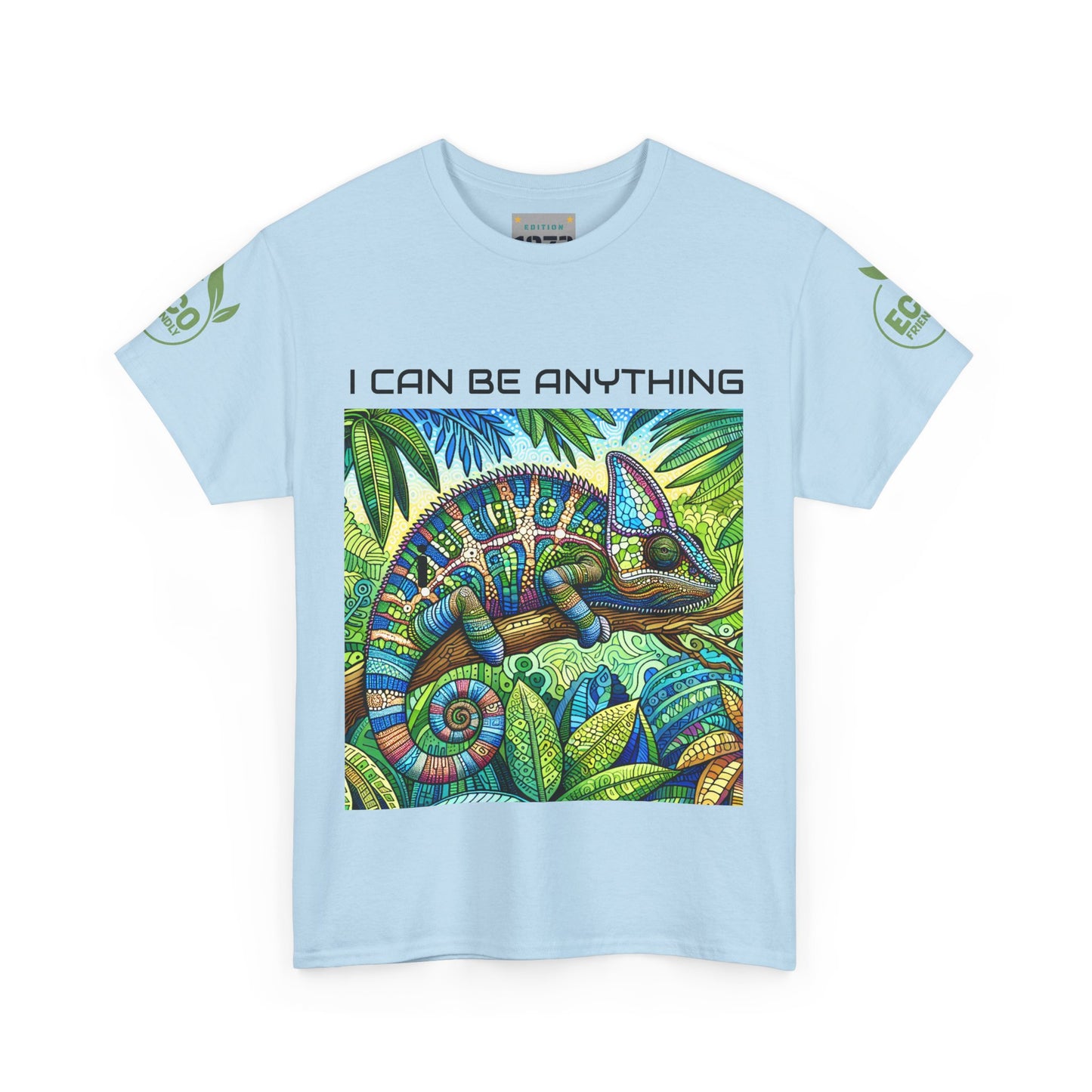 Colorful Chameleon Unisex Heavy Cotton Tee - "I Can Be Anything" Design