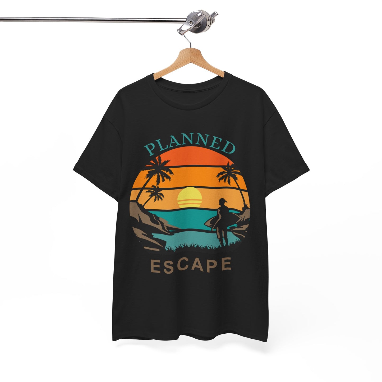 Planned Escape Unisex Heavy Cotton Tee - Perfect for Beach Lovers and Vacation Vibes