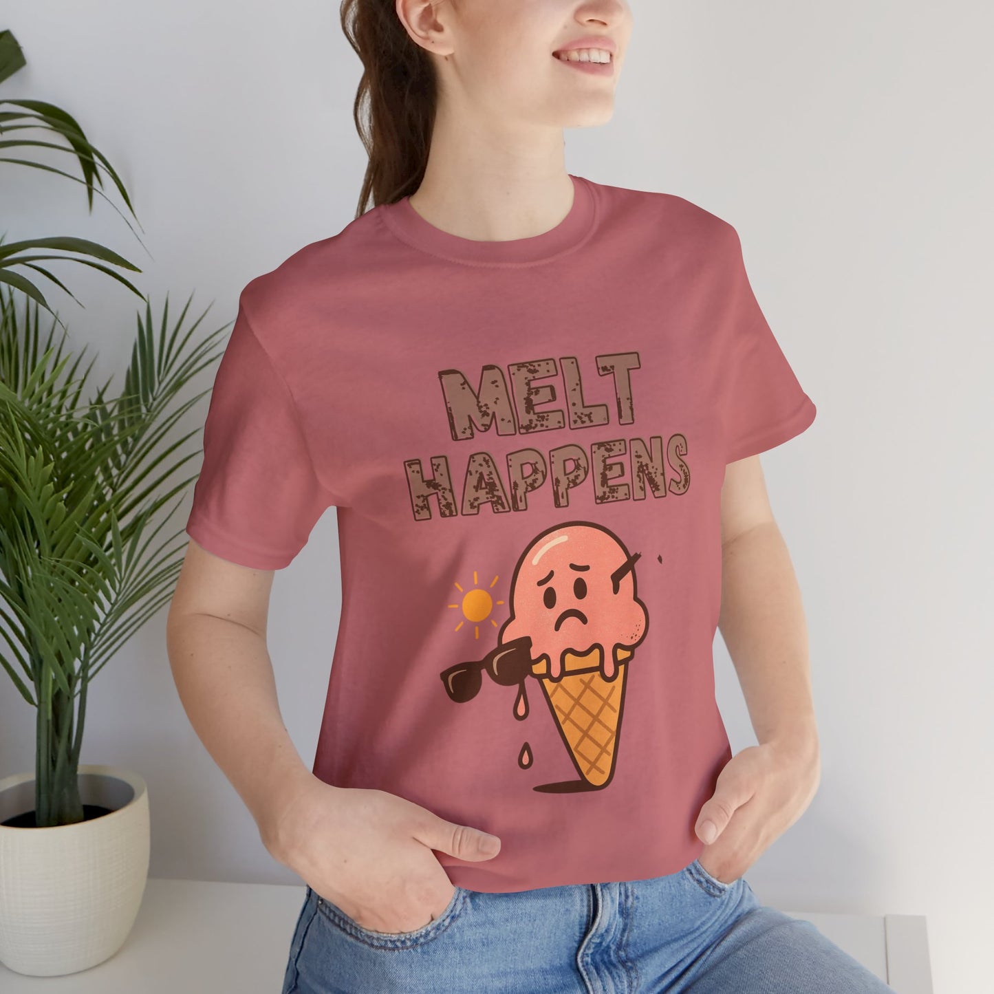 Melt Happens Ice Cream Tee - Fun Unisex Short Sleeve Shirt