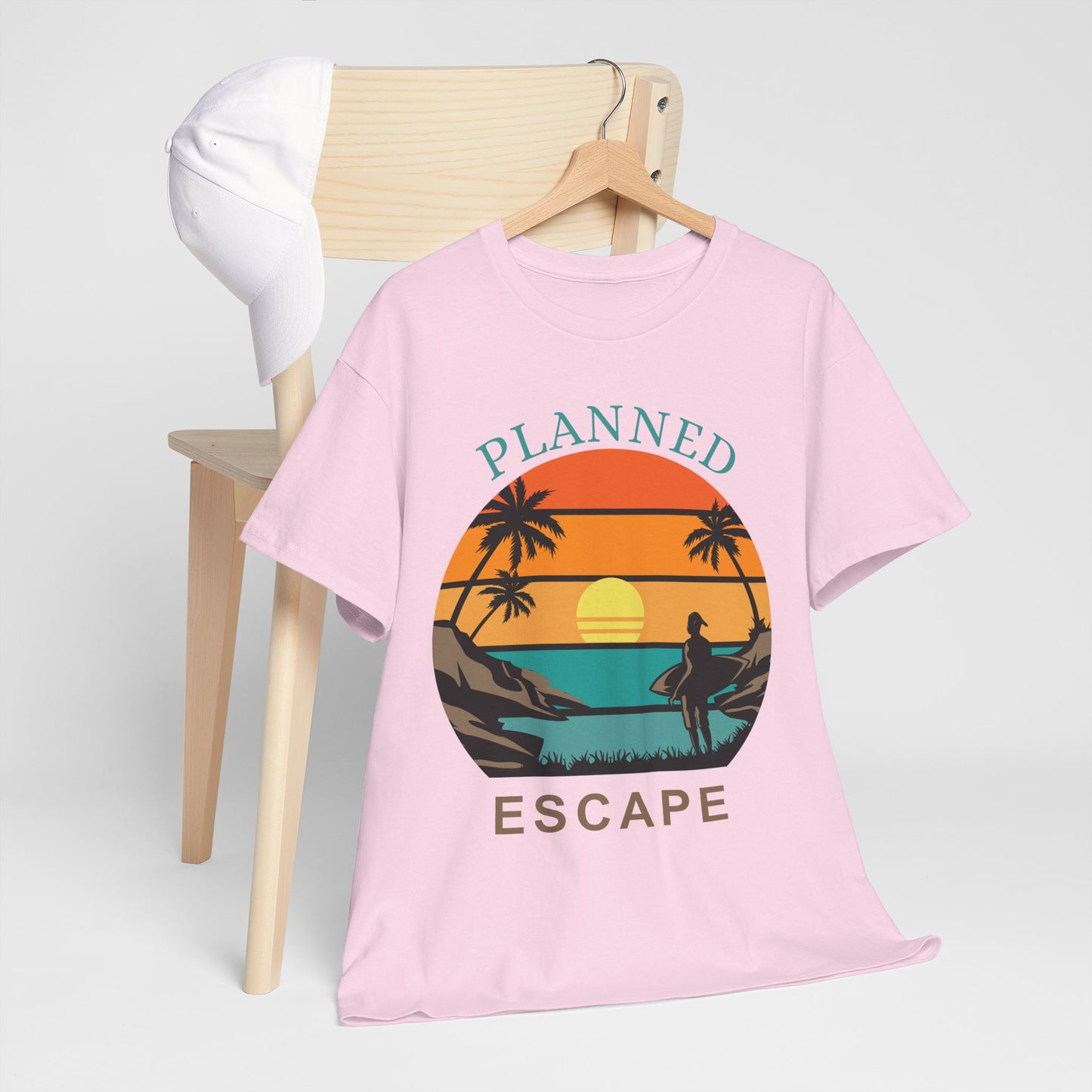 Planned Escape Unisex Heavy Cotton Tee - Perfect for Beach Lovers and Vacation Vibes