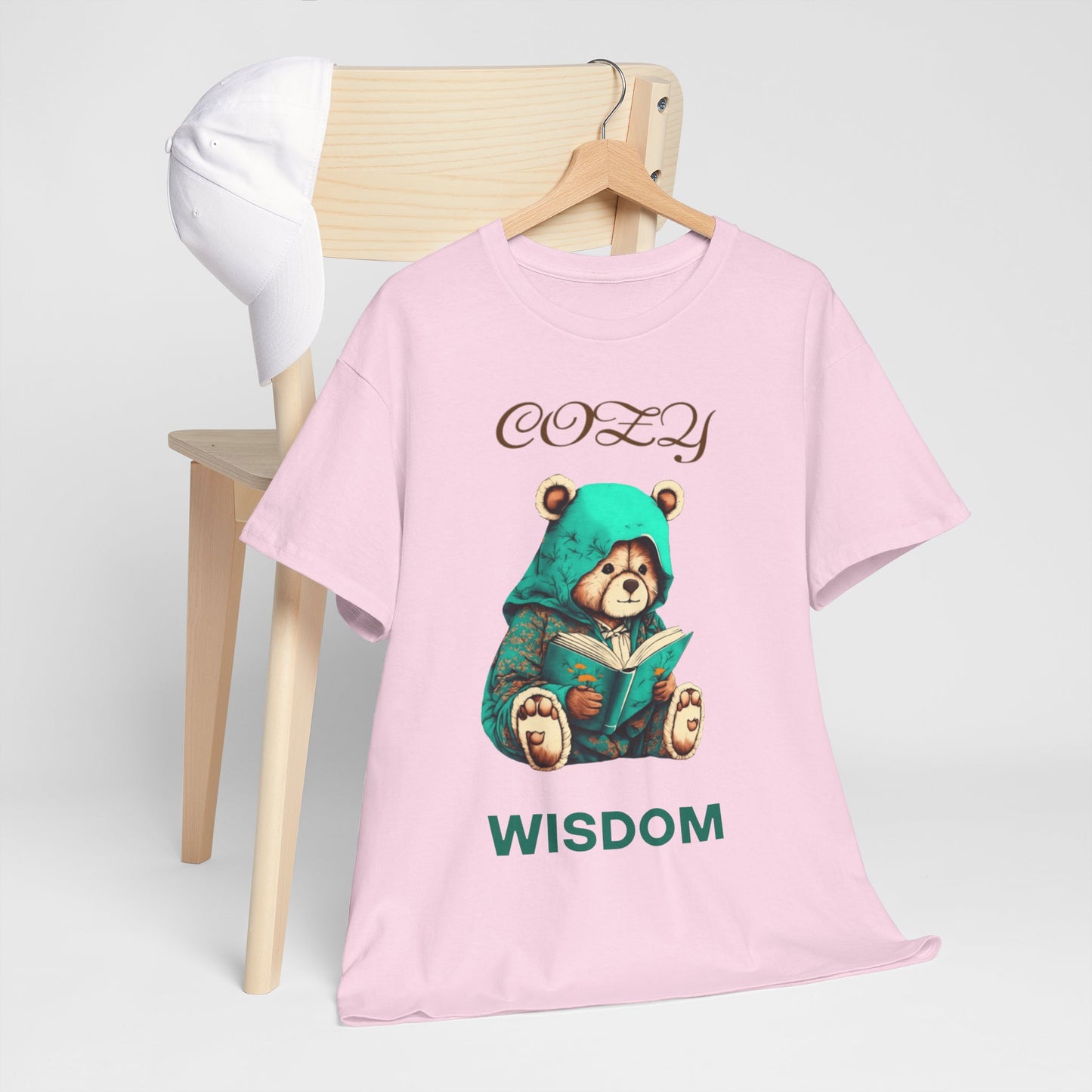 Cozy Wisdom Bear Tee | Unisex Heavy Cotton, Cute Animal Shirt, Perfect Gift for Book Lovers, Relaxed Vibe, Casual Style