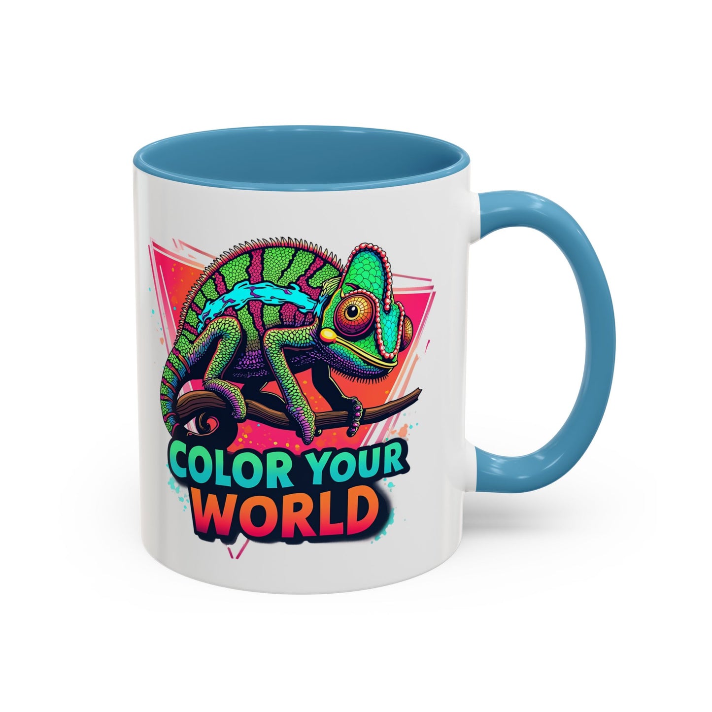 Vibrant Color Your World Coffee Mug - Fun Chameleon Design for Creative Souls