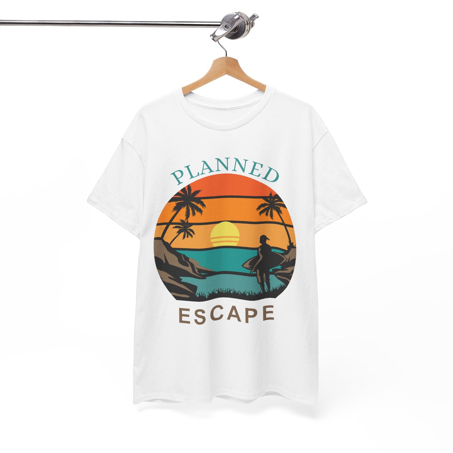 Planned Escape Unisex Heavy Cotton Tee - Perfect for Beach Lovers and Vacation Vibes