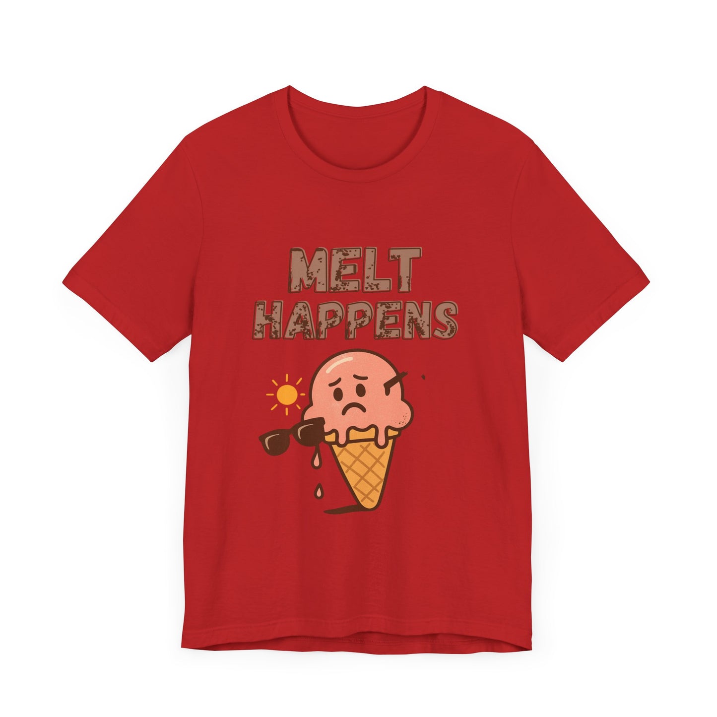 Melt Happens Ice Cream Tee - Fun Unisex Short Sleeve Shirt