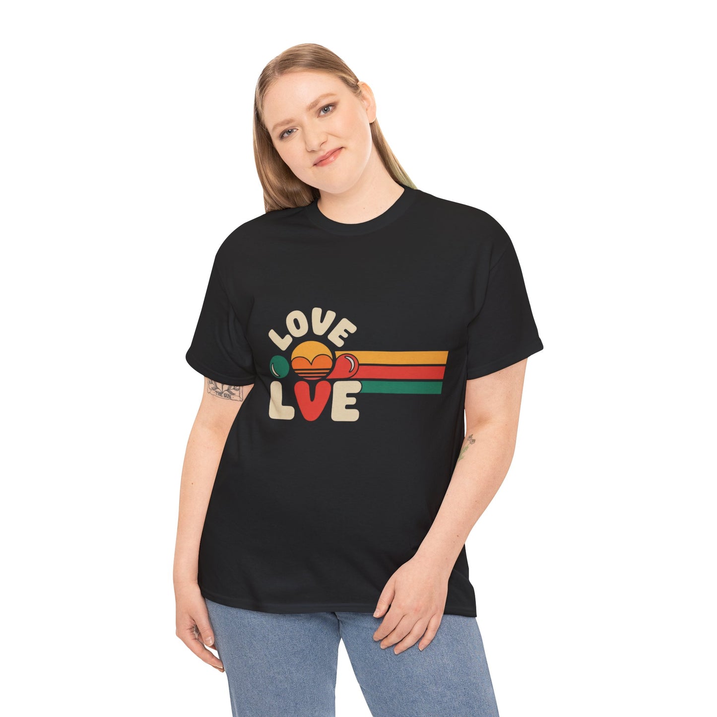 Retro Love Graphic Unisex Heavy Cotton Tee
