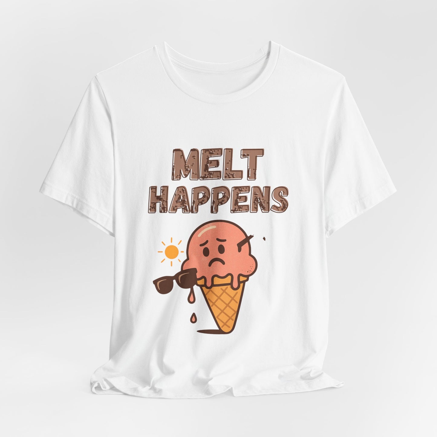 Melt Happens Ice Cream Tee - Fun Unisex Short Sleeve Shirt
