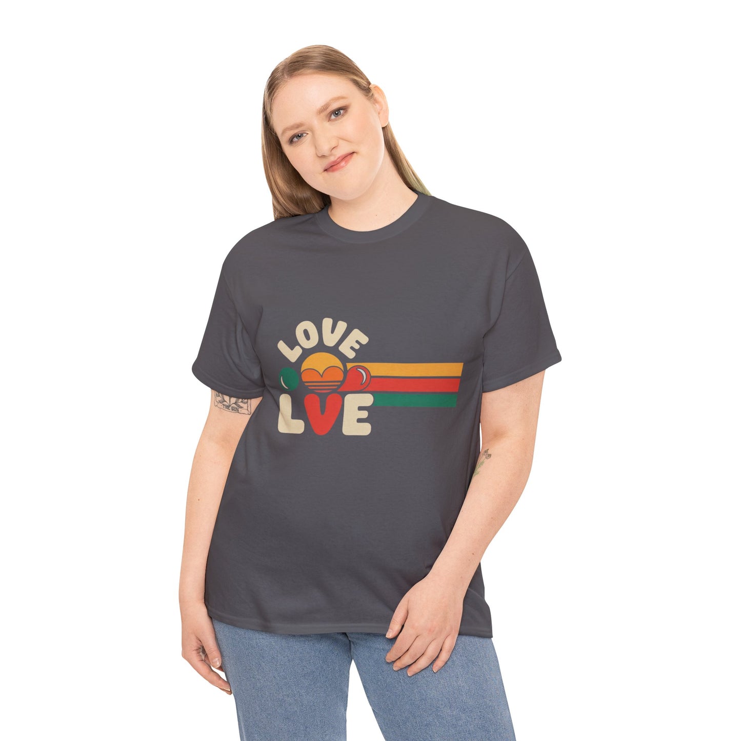Retro Love Graphic Unisex Heavy Cotton Tee