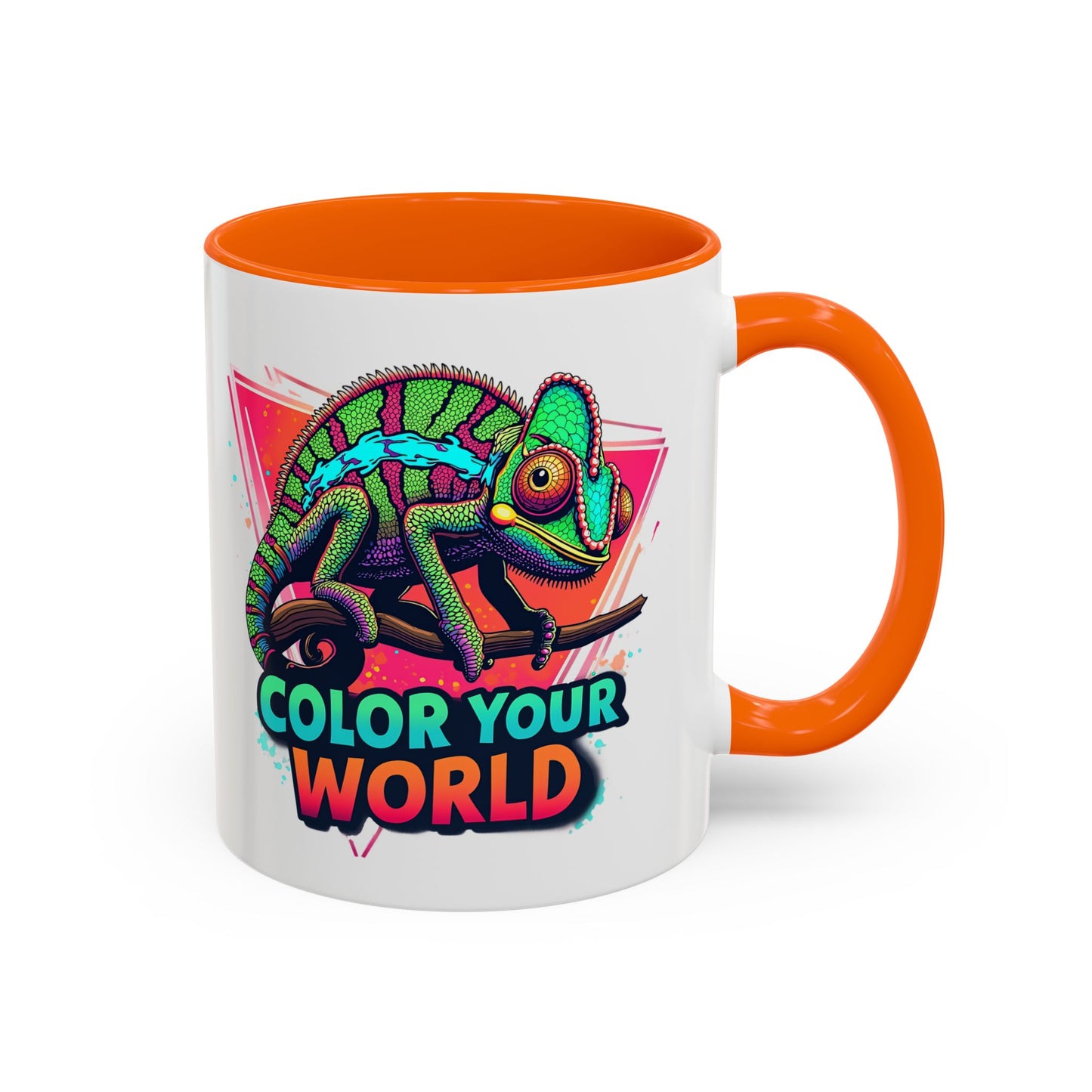 Vibrant Color Your World Coffee Mug - Fun Chameleon Design for Creative Souls