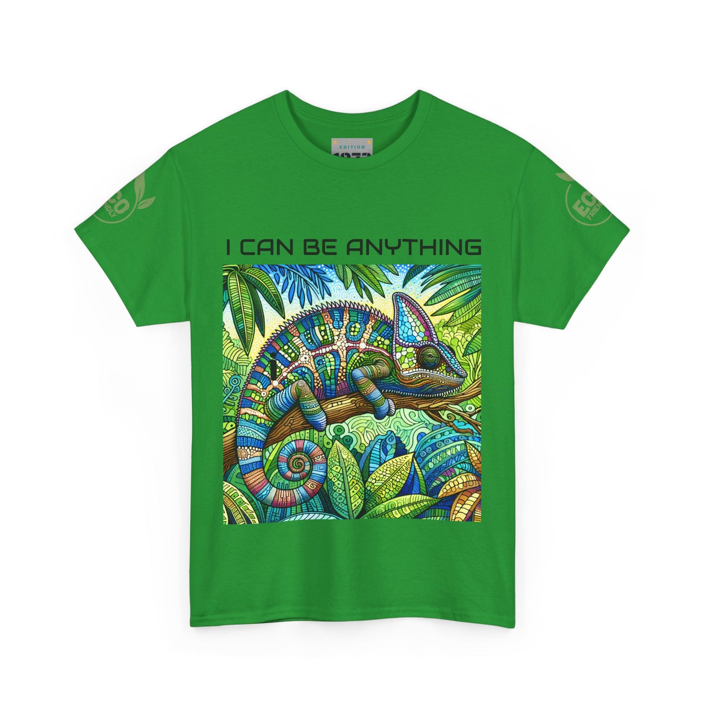 Colorful Chameleon Unisex Heavy Cotton Tee - "I Can Be Anything" Design