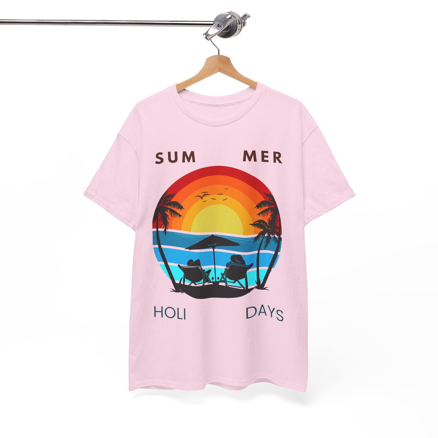 Summer Holidays Unisex Heavy Cotton Tee - Beach Vibes Graphic Shirt