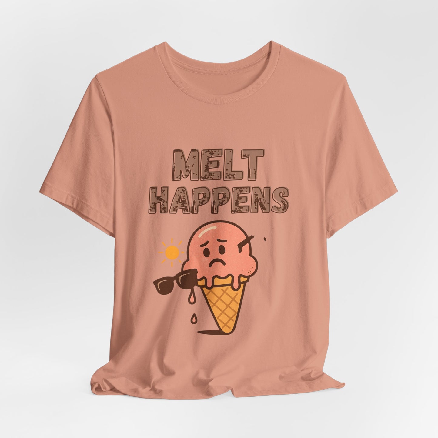 Melt Happens Ice Cream Tee - Fun Unisex Short Sleeve Shirt
