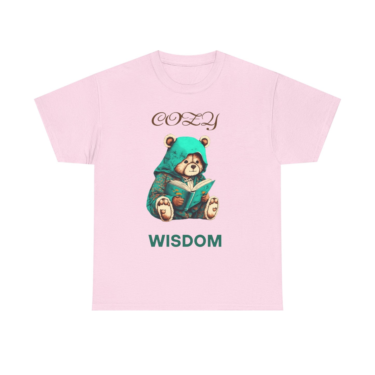 Cozy Wisdom Bear Tee | Unisex Heavy Cotton, Cute Animal Shirt, Perfect Gift for Book Lovers, Relaxed Vibe, Casual Style
