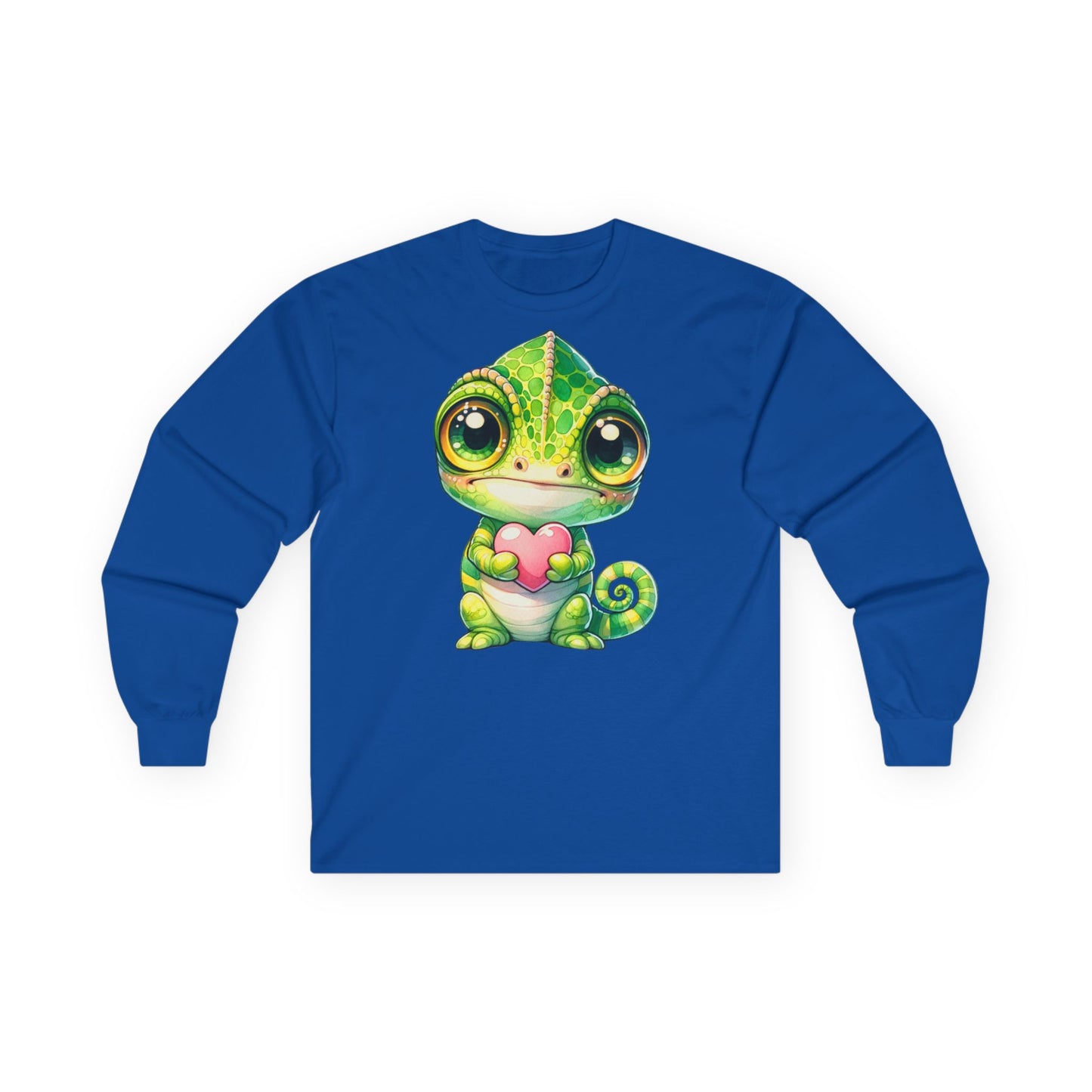 Cute Chameleon Long Sleeve Tee for Animal Lovers