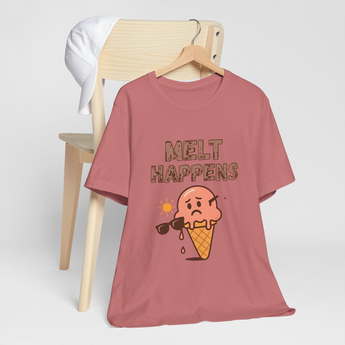 Melt Happens Ice Cream Tee - Fun Unisex Short Sleeve Shirt