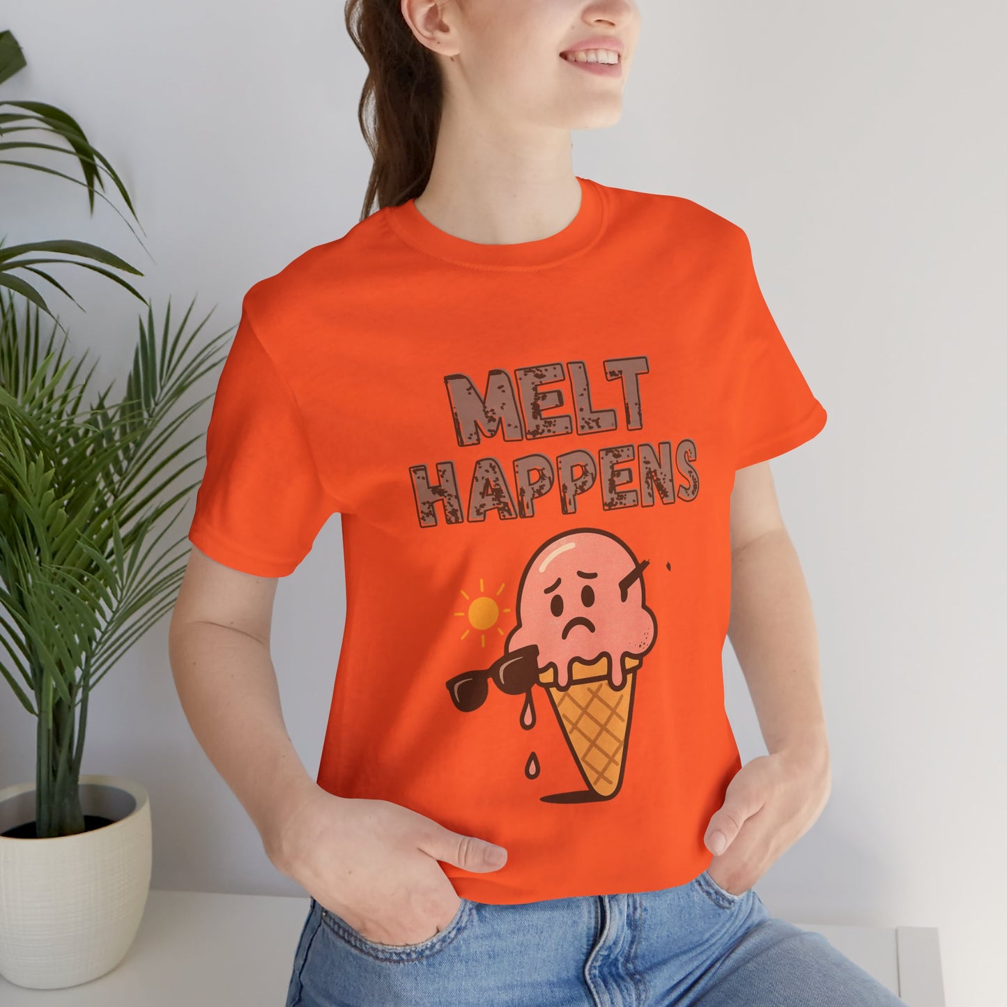 Melt Happens Ice Cream Tee - Fun Unisex Short Sleeve Shirt