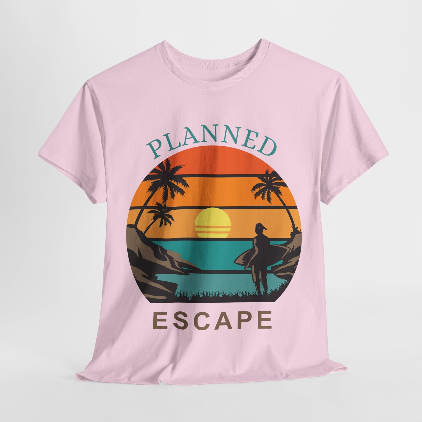 Planned Escape Unisex Heavy Cotton Tee - Perfect for Beach Lovers and Vacation Vibes
