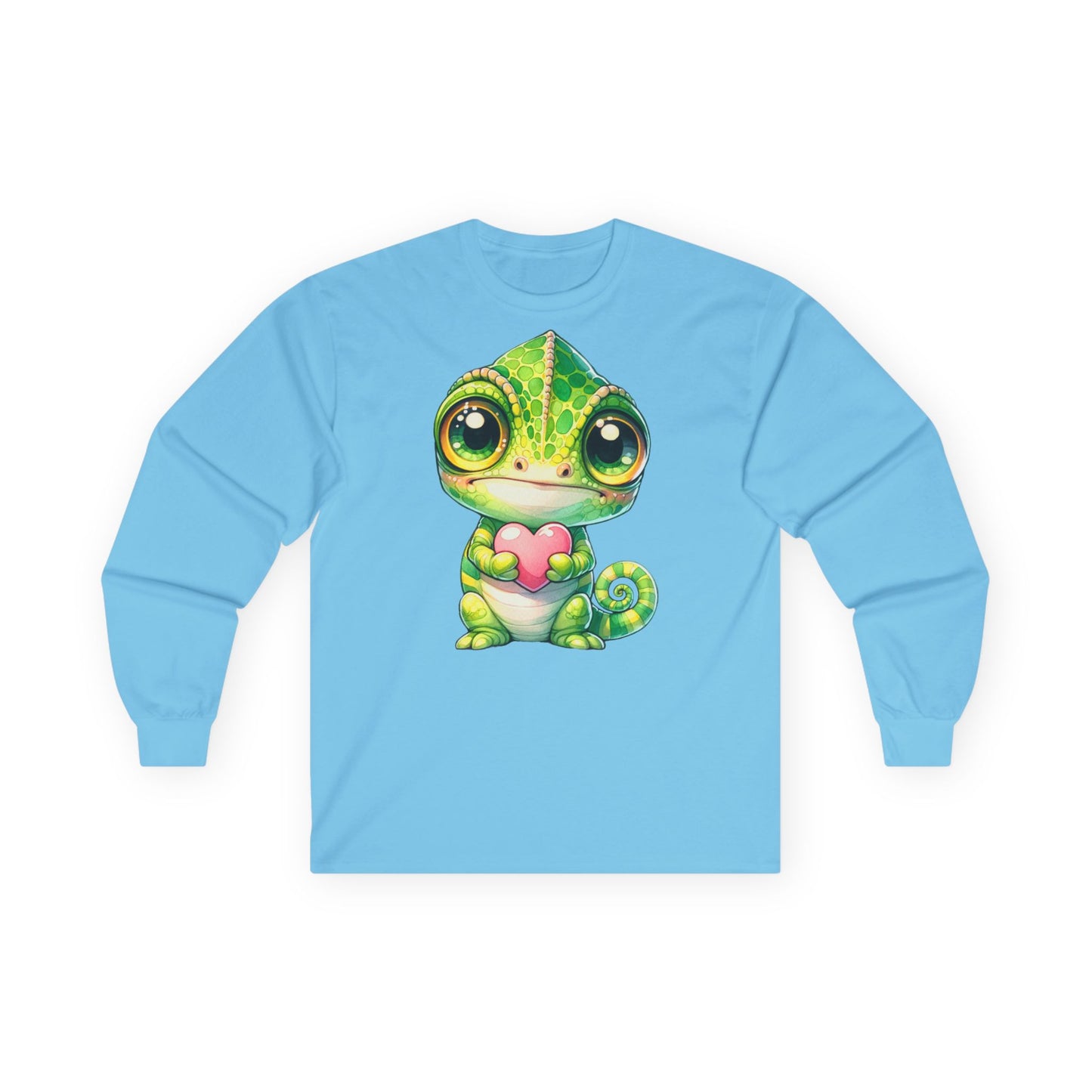 Cute Chameleon Long Sleeve Tee for Animal Lovers