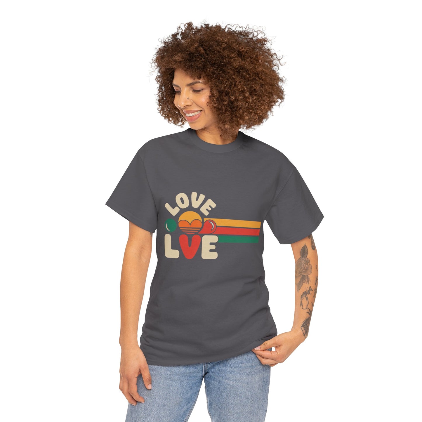Retro Love Graphic Unisex Heavy Cotton Tee