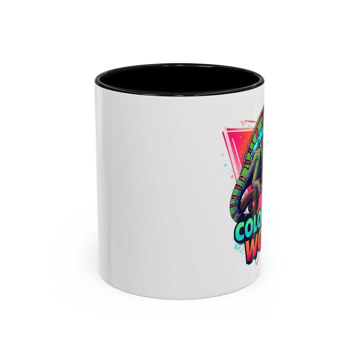 Vibrant Color Your World Coffee Mug - Fun Chameleon Design for Creative Souls