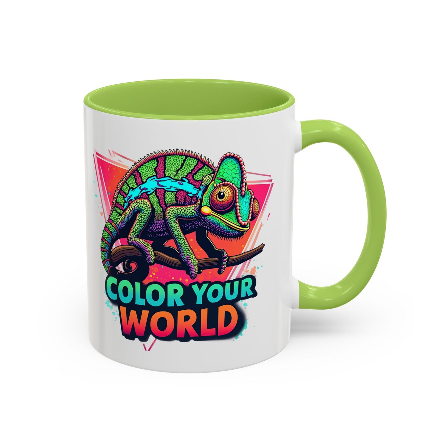 Vibrant Color Your World Coffee Mug - Fun Chameleon Design for Creative Souls