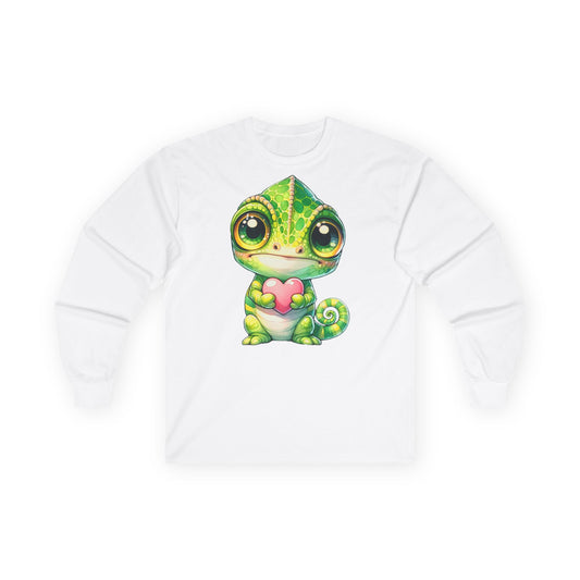 Cute Chameleon Long Sleeve Tee for Animal Lovers